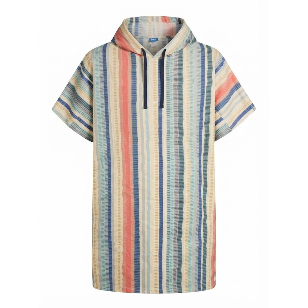 RipSkirt Hawaii Hooded Swim Cover Up Poncho Striped One Size OS - CJ - Picture 1 of 9